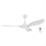 iluminar techos altos de madera La carcasa del ventilador y las aspas fabricadas con plástico ABS sin corrosión de buena calidad en blanco mate se limpian fácilmente y no atraen humedad, lo que hace que el ventilador sea más duradero que otros modelos de ventilador más baratos La cubierta del LED está fabricada en acrílico lechoso