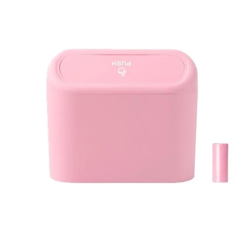 Cubo basura coche con tapa para viajes limpios minibasurero rosa organizador de vehiculo universal