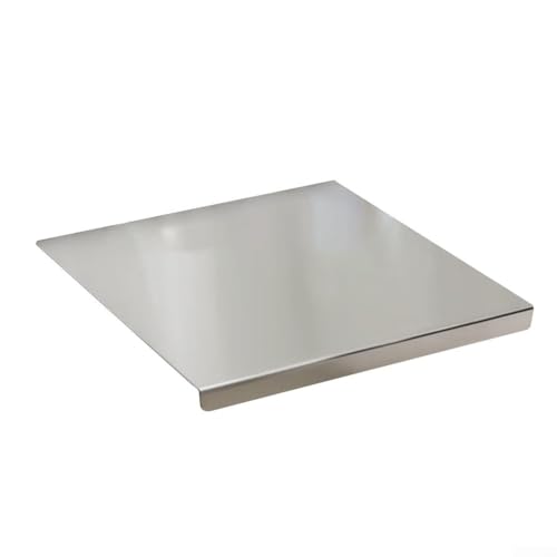 Tabla de cortar de acero inoxidable de 40 x 30 cm, tabla de cortar para repostería y encimera para cocina, ideal para carne, verduras, frutas, masa, fácil de limpiar, bloque de metal plateado