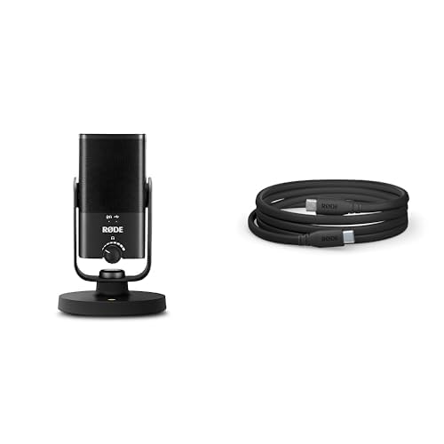 RØDE NT-USB Mini Studio-Quality Condenser USB Microphone + SC17 USB-C to USB-C Cable (1.5m - Android and Mac Compatible) for Podcasting, Streaming, Gaming, Vocal and Instrument Recording
