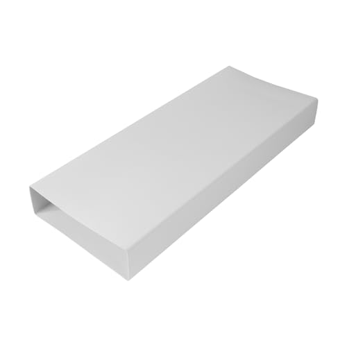 Repa Market Canal plano 204 x 60 mm / 20,4 x 6 cm, rectangular, de plástico, 100 cm de largo, sistema de ventilación, conexión para calefacción, refrigeración, conducto de aire acondicionado, conducto