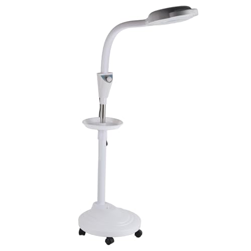 Lámpara De Pie con Lupa LED, Luz De Belleza Ajustable En Altura 8X, Luz con Soporte Rodante 360 ​​Grados Lampara Estetica Profesional para Cuidado Salon Cosméticos Maquillaje (EU)