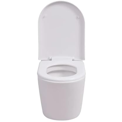 Sanitär, Sanitärarmaturen, Toiletten & Bidets, Toiletten, Wandaufhängung WC mit verdecktem Spülkasten, Keramik, Weiß – Bild 6