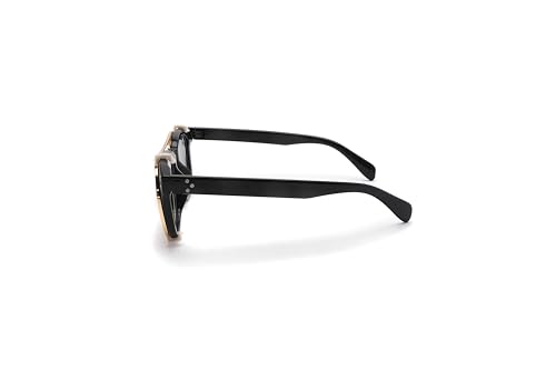 Technigadgets Yael Clip-On Polarized Sunglasses Mens Vintage Round Sun Glasses Outdoor Fashion Eyewear For Driving Fishing Biking UV Protection Mens Gift Black/Black by Technigadgets - Used condition - Image 5