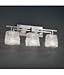 Justice Design GLA-8703-30-LACE-MBLK Aero Three Light Bath Bar, Glass Options: LACE: Lace Glass Shade, Choose Finish: Matte Black Finish, Choose Lamping Option: Standard Lamping