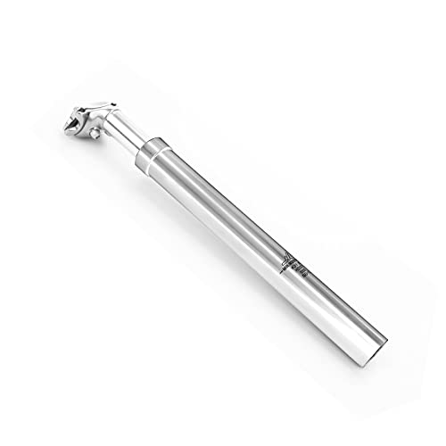 Exnemel Tija de Sillín de Aleación de Aluminio para Bicicleta,con Abrazadera de Microajuste,27,2mm,31,6mm,Ajustable para Bicicleta de Carretera MTB BMX,Tija de Sillín con Amortiguador (31.6mm,Plata) Cover
