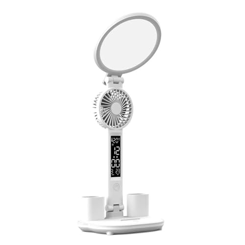 Lámpara de escritorio LED multifuncional, lámpara de estudio de escritorio, control táctil, regulable, luz para el hogar con fecha, temperatura para dormitorio, lectura y patio