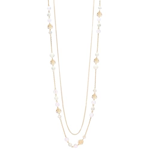 Double chaîne de pull haut de gamme : long collier bicolore FULU AUTUMN