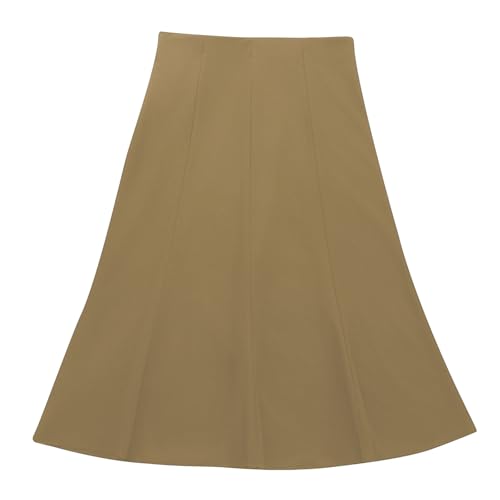 Women's Vintage Skirt High Waist Pleated Flared A Line Midi Skirt Causal Elegant Solid Color Office Work Skirts