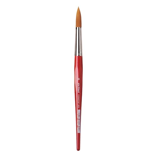 Image of da Vinci Watercolor Series 5580 CosmoTop Spin Paint Brush, Round Synthetic with Red Handle, Size 16 (5580-16)