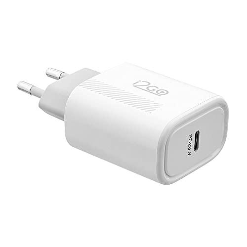 Carregador De Parede Ultra Rápido 20W Com 1 Saída USB-C Power Delivery I2GO - I2GO PRO Branco (cabo