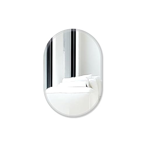 Image of Creative Arts n Frames 8x12 inch 5mm Thick Beveled Smooth Edges Frameless Wall Mount HD Mirror Home Office Hotel Decor for Living Restroom Bedroom Bathroom (Capsule Shape 8x12 inch HD Mirror)