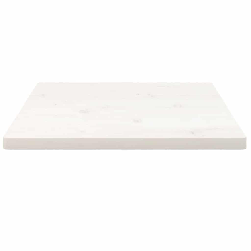 Piano Tavolo Quadrato 60x60x2,5cm Legno Pino Massello Bianco | Superficie di ricambio verniciata con angoli arrotondati, ideale per bar, ristoranti e salotto di casa.