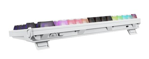 Image of ROG Azoth X 75% custom gaming keyboard, hot-swappable Storm V2 Switches, gasket mount, dampening foam, FR4 plate, south-facing PCB, tri-mode connection, OLED display, control knob, wrist rest, Mac