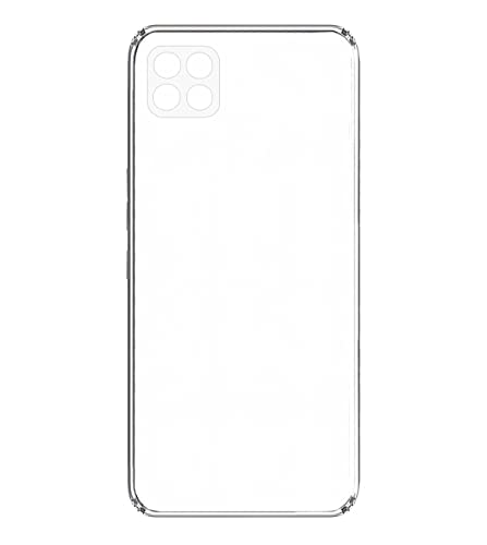 Image of Soft Flexible Silicone Back Cover Compatible with Samsung Galaxy F42 5G / A22 5G, Transparent Case + Screen Guard