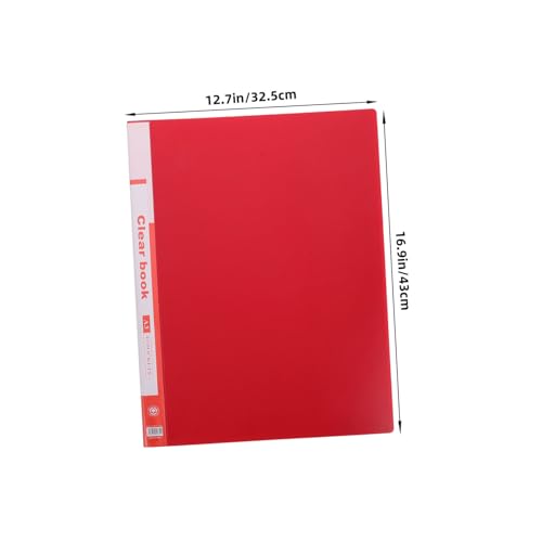 Porte-documents A3 rouge à grosse capacité de rangement SHINEOFI - 2