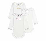Petit Bateau Lot de bodies manches longues en coton messages bébé