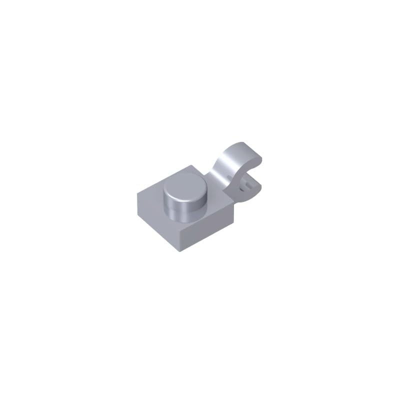 Gobricks 6019 Hinge Plate Plate Special 1x1 with Clip Horizontal [Thick U Clip] 50 Pieces GDS-813 Compatible with Lego Building Blocks Color:Flat Silver — image 1