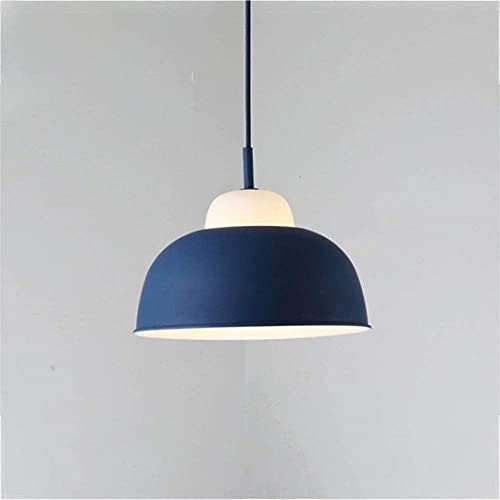 Lampes suspendues nordiques en métal bleu, finition lustre E27