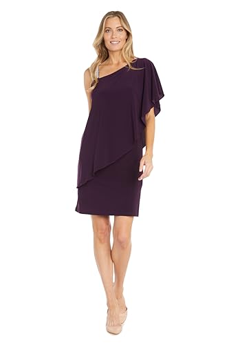 Image of R&M Richards Women's Asymmetrical Elegance Cocktail Dress