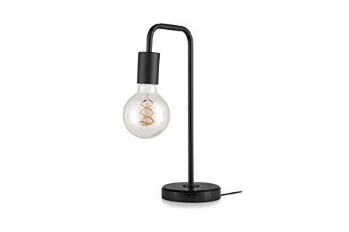 LIFA LIVING Lampe de Chevet LED Intérieur, Ampoule E27, en Marbre Noir, 60 W, Lampe de Bureau Design et Moderne, Câble de 120 cm, Chambre, Salon, Bureau