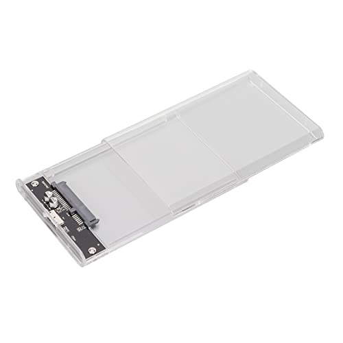 KIMISS Boîtier de Disque Dur, Disque adapté USB3.0 SATA pour 2,5 Pouces 7 9,5 Mm Interface HDD SSD CaseTransparent Grey (Transparent)