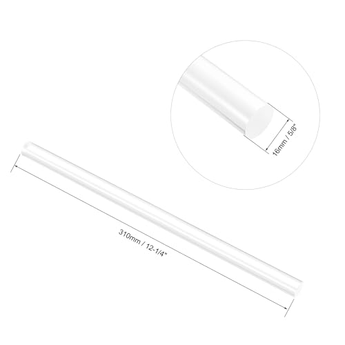Image of uxcell Acrylic Round Rod, Clear,5 /8 inch Diameter 12-1 /4 inch Length, Solid Plastic PMMA Bar Stick