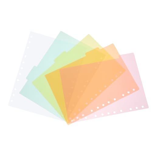 MOTHNUR 5個 プラスチック製 仕切り板 類ラベル付き耐久性インデックスカード 書類整理用仕切り紙文具オフィス用