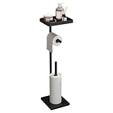 Soporte De Papel Higiénico Autoportante – Dispensador De Rollos De Papel Higiénico | Elegante Portarollos De Baño Con Espacio De Almacenamiento | Organizador Y Soporte De Rodillos