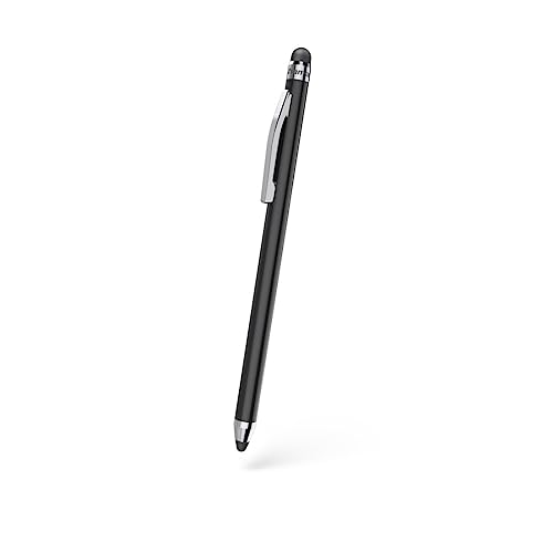 Hama Touchscreen Stift (Eingabestift, Tablet Stift für alle Tablets, Stylus Pen, für Android/iOs, Handy Stift, Tablet Stift, für kapazitiven Touch Display, superdünn, Touchpen, Pen, mit Clip) schwarz