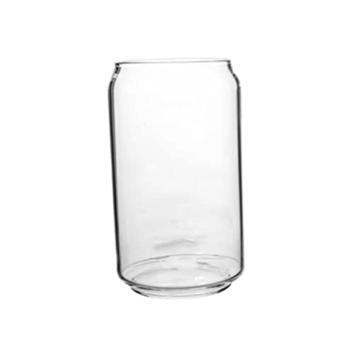 VERDANVERSE Vaso de Vidrio Transparente Forma de Lata Recipiente para Agua Jarra de Cerveza para Bebidas Frías 350Ml Diseño Práctico para Uso Diario