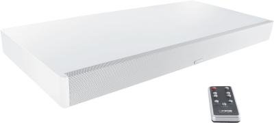 Canton DM-75 blanc plateau verre barre de son pour meuble TV