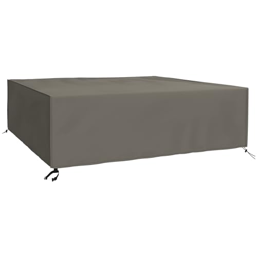 Outsunny Large Patio Garden Furniture Set Cover 600D Oxford Square Waterproof, 230 x 230 x 70 cm, Grey