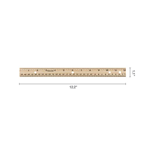 fiskars wood ruler - 1234 straight edge ruler for kids - back to school supplies for students