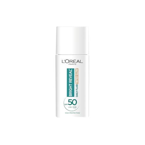LOréal Paris Daily Fluid Tinted Glow SPF 50+ Bronze Glow 50ml - Broad Spectrum SPF 50+ Filters with Instant Glow Natural Coverage - Protect skin Even Tone and Visibly Correct Dark Spots