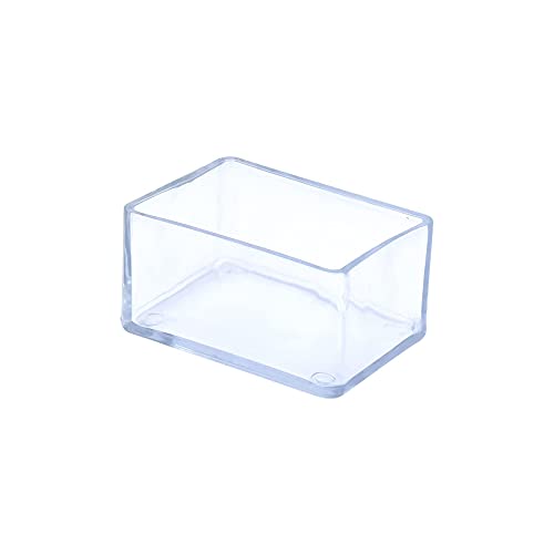 Flyshop 12 Gorras para Patas de Silla, Protectores de Suelo de PVC para Muebles, Tapas rectangulares antiarañazos para Patas de Silla, 1 Pulgada x 1-3/4", 25 x 45 mm, Transparente