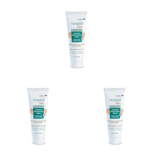 Image of VENUSIA Dr. Reddy's Baby Intensive Moisturizing Cream | Safe, Hydrating and Gentle | Goodness of Shea, Aloe, Cocoa and Mango Butters | Soothes Baby Skin | 75g (Pack of 3)