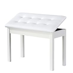 Banc de Piano avec Banc de Rangement et siège de Piano à Clavier Duo en Bois rembourré, imperméable et antidérapant (White) - Les Beatles, Paul McCartney, John Lennon, RIngo Starr, George Harrison