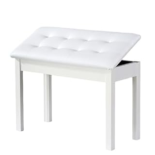 Banc de Piano avec Banc de Rangement et siège de Piano à Clavier Duo en Bois rembourré, imperméable et antidérapant (White) - Les Beatles, Paul McCartney, John Lennon, RIngo Starr, George Harrison