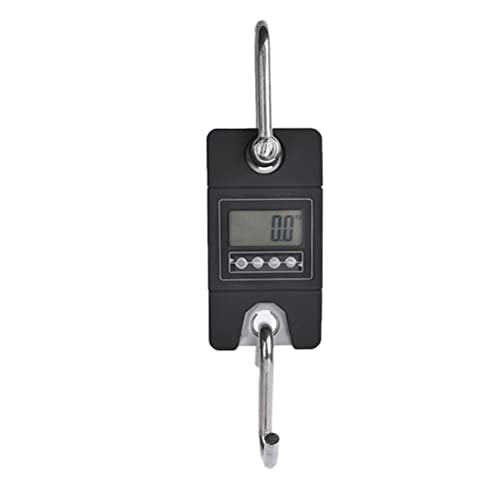 Hanging Scales Digital Weight Mini Crane Scale Weighing Digital Industrial Hanging Scale Heavy Duty Hanging Hook Scales Stainless Steel (Black 300KG)
