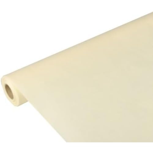 Papstar Tischdecke / Tischtuchrolle creme 'Soft Selection' (1 Stück) 10 x 1.18 m aus PP-Vlies, stoffähnlich, umweltfreundlich, feuchtigkeitsresistent, abwaschbar, #82287