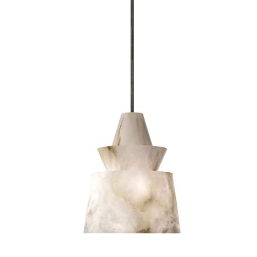 Image of MODEBHD White Marble Pendant Lights Kitchen Island Natural Stone Hanging Ceiling Lamp Small Drum Single Hanging Light White Modern Chandelier For Bedroom Dining Room Restaurant Lounge Hotels Hanging L