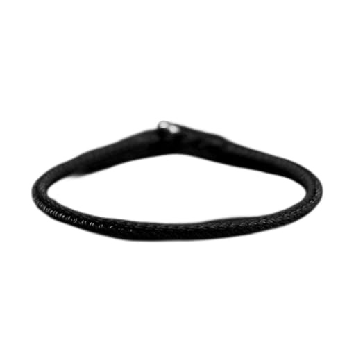 Bracelet corde tibétaine tressé main dragonne originale noire perlée