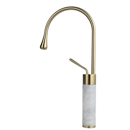 Robinet de salle de bain monotrou mitigeur laiton or brossé