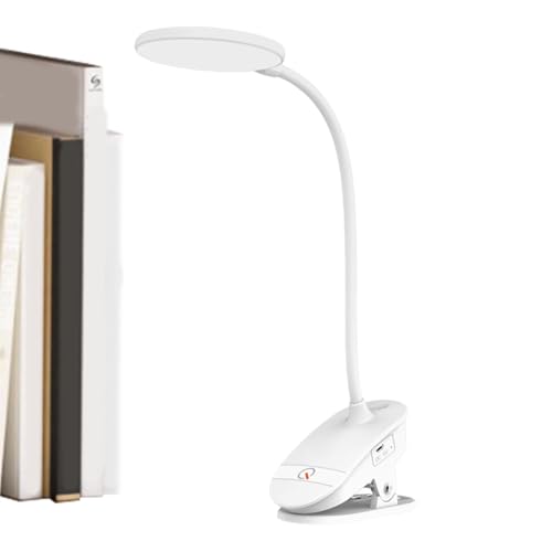 Meyjlgh Luz LED con clip, lámpara de lectura de cuello de cisne de 360 grados con abrazadera para mesa, lámparas de mesa flexibles con batería de 1200 mAh para sala de estar, escritorio, apartamento