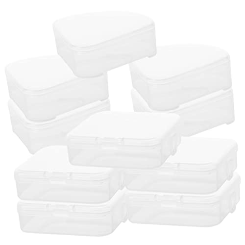 PATKAW 10 Piezas Caja De Almacenamiento De Soplo De Polvo Refuerzo Soporte Para Esponja De Cocina Criba Vibradora Esponja De Maquillaje Accesorios Organizador Hacer Páginas Transparent