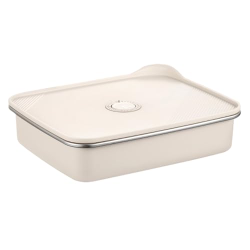 Almacenamiento hermético de alimentos, contenedor, 9.25 x 7.52 x 2.17 pulgadas, almacenamiento reutilizable con tapa de silicona PP, recipiente de comida para congelador, accesorio de cocina con