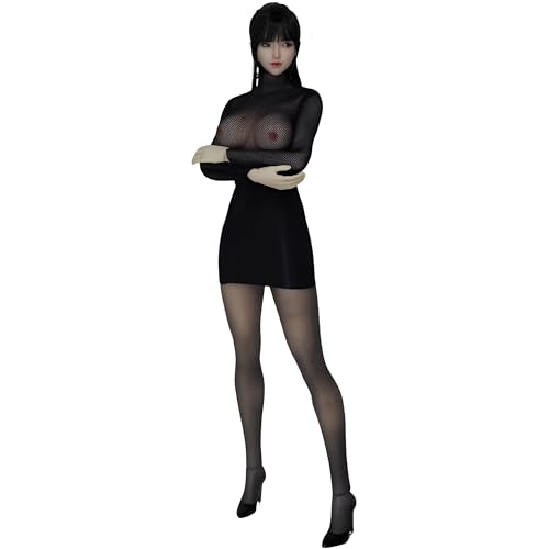 Image of AIEK AK-12 1/6 Scale Figure, Super Flexible, Seamless, Hunting, Magic Kai, 2 Hole Details, Top and Bottom Detail, Cool Glossy Beauty, Movable Eyes, Compatible with TBLeague Black Hair Set