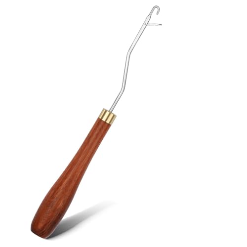 MASPHY Knüpfhaken Holz Fangnadel Große Knüpfnadel Für Teppichherstellung Haarverlängerung Und Für Bastelprojekte Typ 2