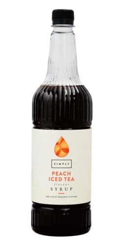 Simply Peach Iced Tea Syrup, Vegan & Gluten Free Beverage Syrup for Cocktails & Mocktails (1 Litre)